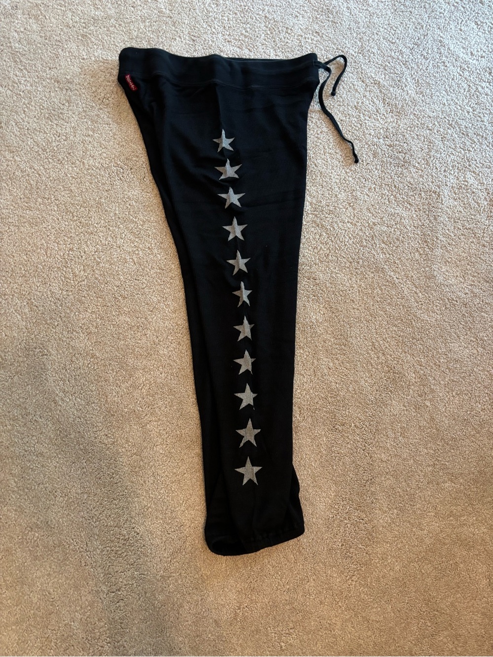 Hard Tail Black Track Joggers with Silver Star Stripe